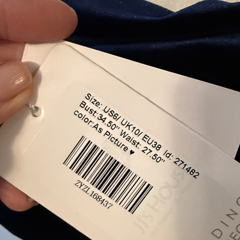 J J’s House NEWSheath/Column Off Shoulder Floor-Length Velvet Dress Dark Navy 6 - Picture 2 of 12